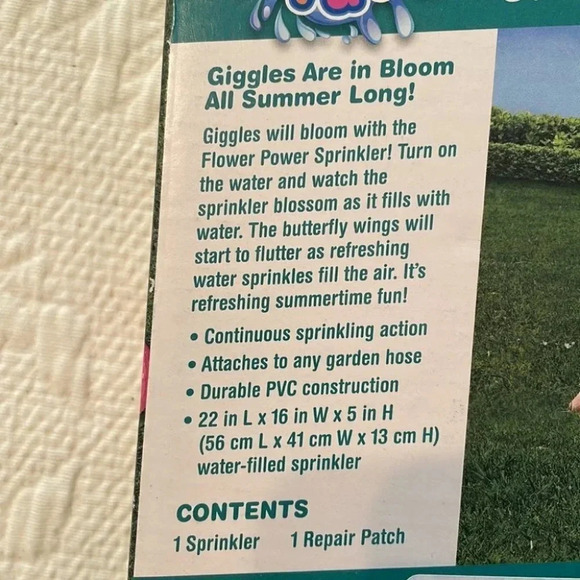 Splash n’ Fun Flower Power Sprinkler Fluttering Butterfly Wings 1 Set New in Box - Picture 3 of 5